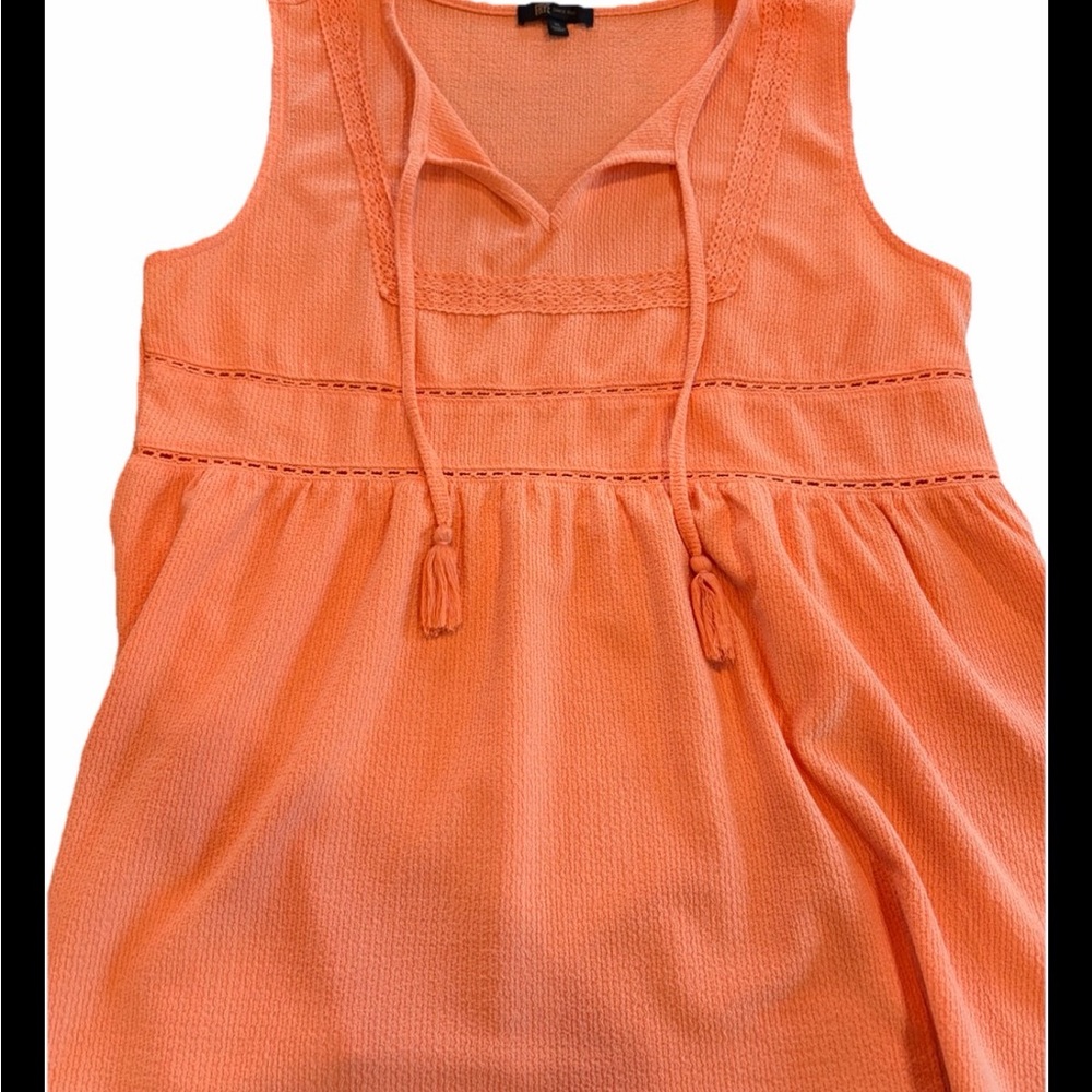 Frye XL Peach Orange Sleeveless Top with Tassels